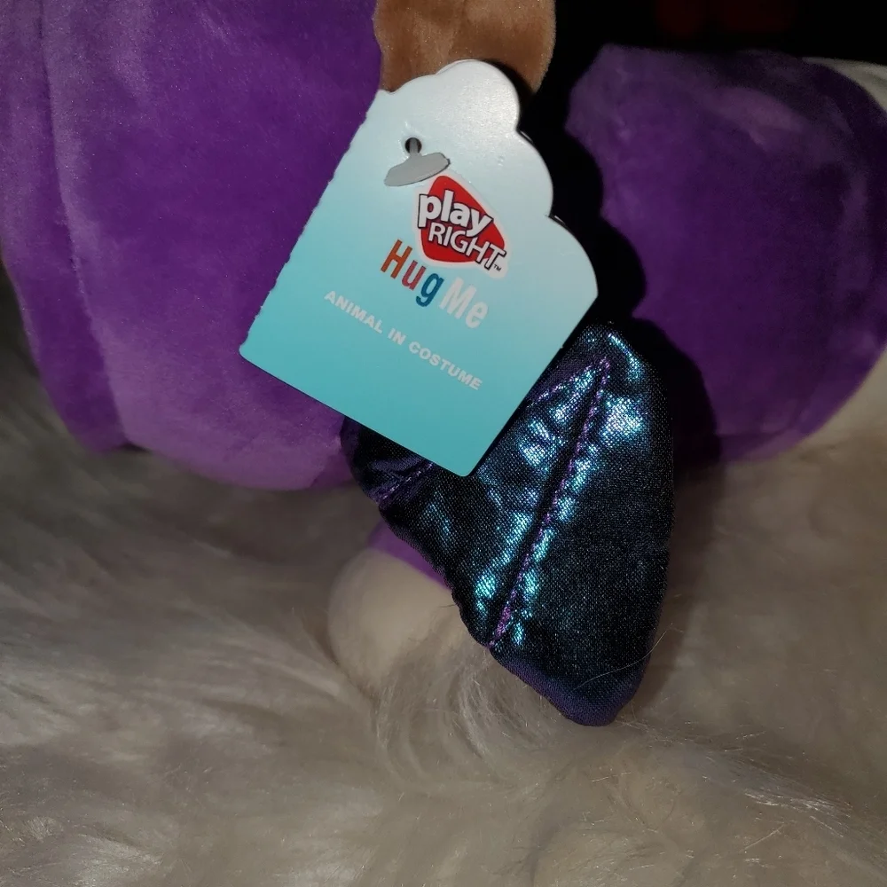PlayRight Purple Plush Dog With Dragon Costume